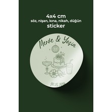 To Design Lab 4x4 cm - Nikah - Düğün - Nişan - Söz - Kına Hediyelikler Için Sticker
