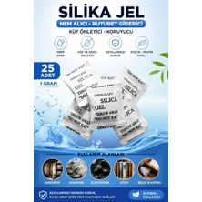 Hobialem 25 Adet 1 gr Silika Jel Nem Alıcı Paket Rutubet Giderici Küf Önleyici Desikant