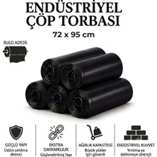 Liva Ambalaj Battal Boy Sızdırmaz Endüstriyel Çöp Poşeti 72X95 cm 50'li Rulo - 300 Gram Ekstra Dayanıklı
