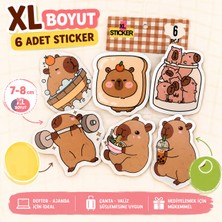 LUXMON Capybara Büyük Boy Sticker Etiket 6 Adet