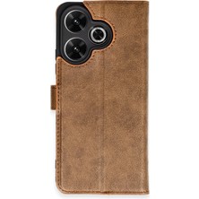 Aletools    Redmi 13 4g Kılıf Trend S Plus Kapaklı Kılıf - Taba