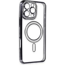 Aletools   iPhone 16 Pro Max Kılıf Joke Simli Magneticsafe Kılıf - Gri