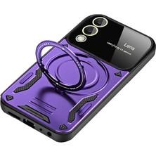 Aletools   Samsung Galaxy S25 Edge Kılıf Joy Lens Standlı Kapak - Mor