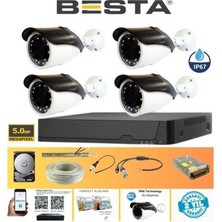 Aletools Gerçek 5 Mp Metal Kasa 4 Kameralı Ahd Güvenlik Seti 250 GB HDD Dahil
