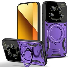 Aletools    Mi 14 Ultra Kılıf Joy Lens Standlı Kapak - Mor