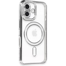 Aletools    iPhone 16 Kılıf Joke Simli Magneticsafe Kılıf - Gri
