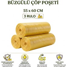 Liva Ambalaj Polmix Büzgülü Çöp Torbası Orta Boy 55X60 cm - 3 Rulo - Limon Kokulu Sızdırmaz