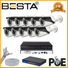 Aletools 5 Mp 1440P 10 Kameralı Ip Poe Güvenlik Seti