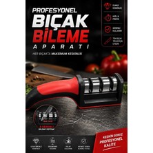 Plastmarket Profesyonel 3 Açılı Bıçak Bileme Aparatı - Silikon Saplı Lüks Bıçak Bileyici