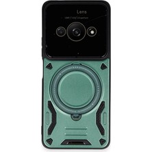 Aletools    Poco C61 Kılıf Joy Lens Standlı Kapak - Koyu Yeşil
