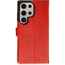 Aletools   Samsung Galaxy S24 Ultra Kılıf Trend S Plus Kapaklı Kılıf - Kırmızı