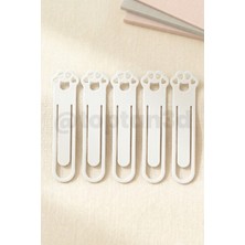 Toptan3D (5'li Paket) Beyaz Pati Kitap Ayracı, Sevimli Kedi Pati Figürlü Ayraç, Kedi Severlere Hediyelik Kitap Ayracı - 10CM
