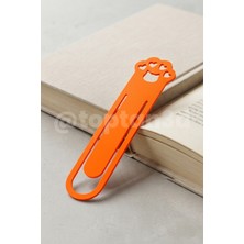 Toptan3D Turuncu Pati Kitap Ayracı, Sevimli Kedi Pati Figürlü Ayraç, Kedi Severlere Hediyelik Kitap Ayracı - 10CM