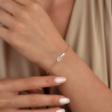 Nox Jewelry 14 Ayar Altın Kaplama Iki Renkli Lale Figürlü Gümüş Bileklik - BPC00113