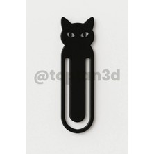 Toptan3D Siyah Kedi Kitap Ayracı, Sevimli Kedi Figürlü Ayraç, Kedi Severlere Hediyelik Kitap Ayracı - 10CM