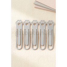 Toptan3D (5'li Paket) Gri Pati Kitap Ayracı, Sevimli Kedi Pati Figürlü Ayraç, Kedi Severlere Hediyelik Kitap Ayracı - 10CM