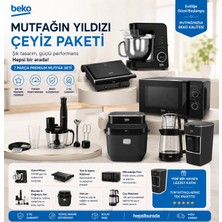 Beko Premium 7 Parça Çeyiz Paketi | Stand Mikser, Airfryer, Mikrodalga Fırın, Blender Seti, Çay Makinesi ve Tost Makinesi, Türk Kahvesi Makinası
