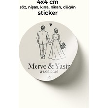 To Design Lab 4x4 cm - Nikah - Düğün - Nişan - Söz - Kına Hediyelikler Için Sticker