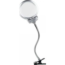 Marsilyan 2.5X130 mm 5X24 mm LED Aydınlatmalı Büyüteç,masa Üstü Metal Hortum MANDALLIMG15124C