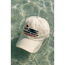 Külah Porto Mare Beyaz Nakışlı Yazlık Şapka - Limited Edition