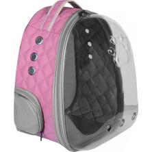 AvantajAl Markapet Kapitone Astronot Kedi Köpek Taşıma Çantası 28*32*40 cm Pembe