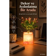 Septembris Lumiflora LED Işıklı Yapay Çiçek Dekor Lambası – USB & Pilli Ambiyans Masa Aydınlatması