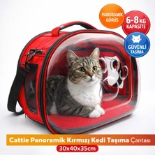 AvantajAl Cattie Panoramik Kedi Taşıma Çantası 30X40X35CM - Kırmızı