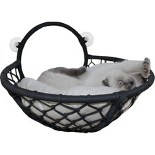 AvantajAl Markapet Vantuzlu Oval Kedi Hamağı Kedi Yatağı 17*46 cm Siyah