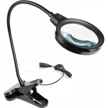 Marsilyan 12 LED Clipslı Işıklı Büyüteç,işıklı Masa Lambası Çalışma Lambası