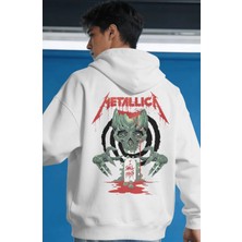 Sevbano Metallica Rock Metal Müzik Grubu Sırt Baskılı Unisex Oversize Premium Hoodie