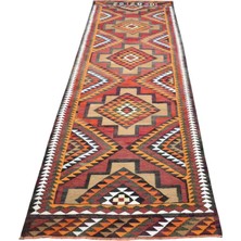 Kilim Antik El Dokuma Pastel Herki Yolluk Yün Kilim 1607 - Vintage - Çok Renkli