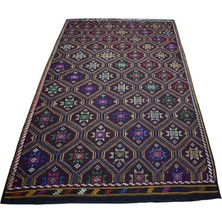 Kilim Antik El Dokuması Karapınar Yörük Yün Cecim Kilim 1603 - Yeni - Çok Renkli