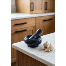 Empressco Şık Siyah Mermer Havan, Zarif ve Dayanıklı Dekorasyon Parçası