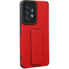 Mey ®  Samsung Galaxy A53 5g Kılıf Mega Standlı Silikon - Kırmızı Najmaddin