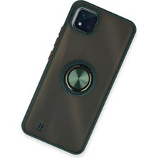 Mey ®  Realme C11 2021 Kılıf Montreal Yüzüklü Silikon Kapak - Yeşil Najmaddin