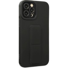 Mey ®   iPhone 12 Pro Max Kılıf Mega Standlı Silikon - Siyah Najmaddin