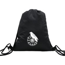 Hero Tasarım Hero tasarım  Viking Pusulası ve Kuzgun - Ipli Spor Sırt Çantası - Günlük - Okul 35*46CM One Size | INN1068