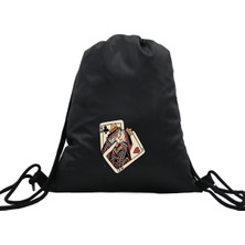 Hero Tasarım Hero tasarım Iskambil Kartı Kupa Kızı ve Sinek Papazı  - Ipli Spor Sırt Çantası - Günlük - Okul 35*46CM One Size | INN1056