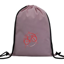 Hero Tasarım Hero tasarım Geometrik Bisiklet Baskılı  - Ipli Spor Sırt Çantası - Günlük - Okul 35*46CM One Size | INN1063