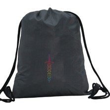 Hero Tasarım Hero tasarım Oyun Zarı Kılıç Baskılı  - Ipli Spor Sırt Çantası - Günlük - Okul 35*46CM One Size | INN1065