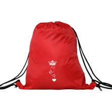 Hero Tasarım Hero tasarım Kupa Kraliçesi ''q'' - Ipli Spor Sırt Çantası - Günlük - Okul 35*46CM One Size | INN1071