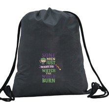 Hero Tasarım Hero tasarım Watch The World Burn Baskılı  - Ipli Spor Sırt Çantası - Günlük - Okul 35*46CM One Size | INN1061