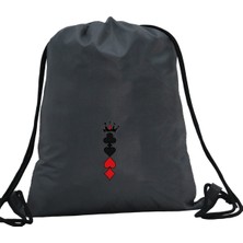 Hero Tasarım Hero tasarımiskambil Sembolleri ve Taç   - Ipli Spor Sırt Çantası - Günlük - Okul 35*46CM One Size | INN1069