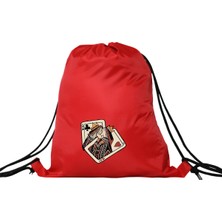 Hero Tasarım Hero tasarım Iskambil Kartı Kupa Kızı ve Sinek Papazı  - Ipli Spor Sırt Çantası - Günlük - Okul 35*46CM One Size | INN1056