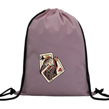 Hero Tasarım Hero tasarım Iskambil Kartı Kupa Kızı ve Sinek Papazı  - Ipli Spor Sırt Çantası - Günlük - Okul 35*46CM One Size | INN1056