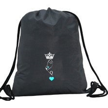 Hero Tasarım Hero tasarım Kupa Kraliçesi ''q'' - Ipli Spor Sırt Çantası - Günlük - Okul 35*46CM One Size | INN1071