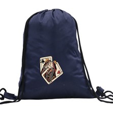 Hero Tasarım Hero tasarım Iskambil Kartı Kupa Kızı ve Sinek Papazı  - Ipli Spor Sırt Çantası - Günlük - Okul 35*46CM One Size | INN1056