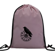 Hero Tasarım Hero tasarım  Viking Pusulası ve Kuzgun - Ipli Spor Sırt Çantası - Günlük - Okul 35*46CM One Size | INN1068