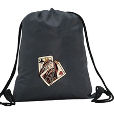 Hero Tasarım Hero tasarım Iskambil Kartı Kupa Kızı ve Sinek Papazı  - Ipli Spor Sırt Çantası - Günlük - Okul 35*46CM One Size | INN1056