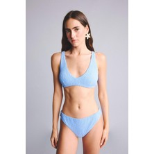 DeFacto Regular Fit Kırışık Dokulu Kumaş Mavi Bikini Alt G5349AX26SM